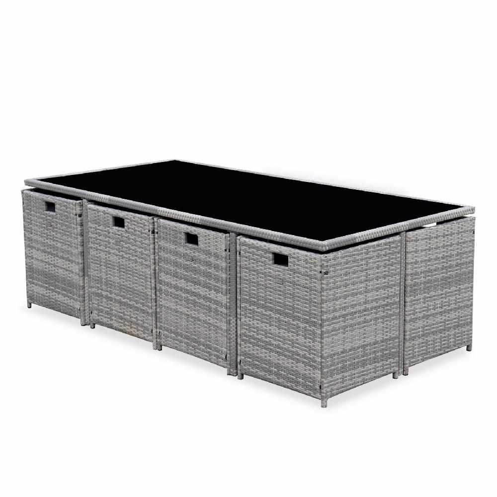 Mesa De Jardín De Resina Con Capacidad De 12 Plazas Vabo 12 Varios Tonos De Grises 110x222x73 Cm