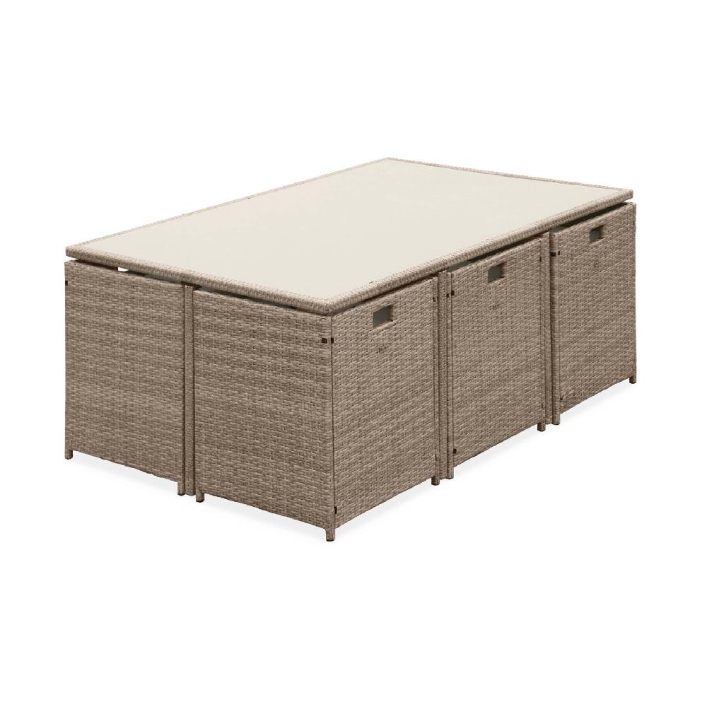 Mesa De Jardín De Resina De 10 Plazas Vabo 10 Beige 110x168x73 Cm