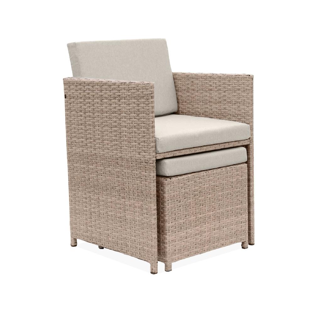 Mesa De Jardín De Resina De 10 Plazas Vabo 10 Beige 110x168x73 Cm