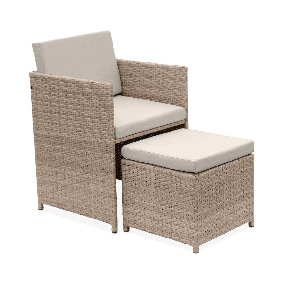 Mesa De Jardín De Resina De 8 Plazas Vabo 8 Beige 110x110x73 Cm