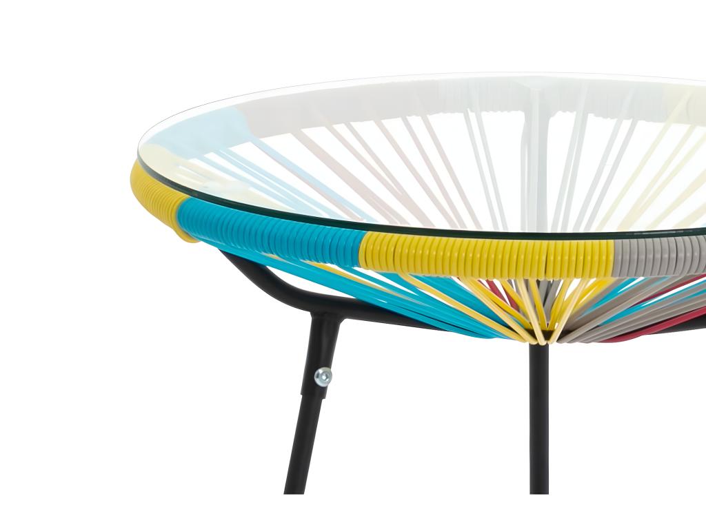 Mesa De Jardín De Resina Trenzada - Multicolor - ALIOS III De MYLIA