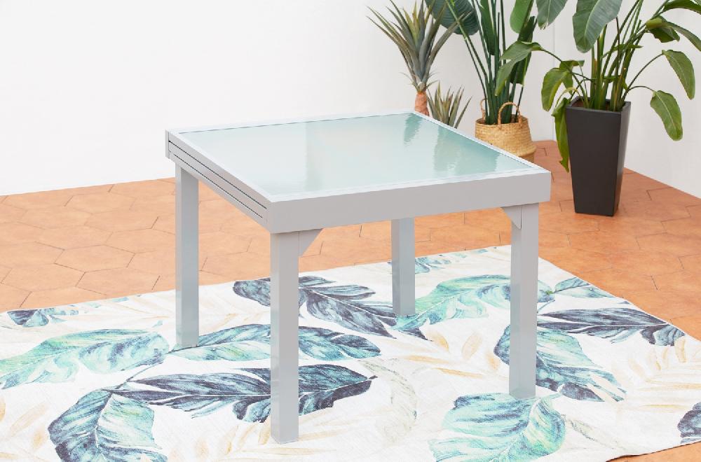 Mesa de jardín extensible de aluminio 8 personas MOLVINA