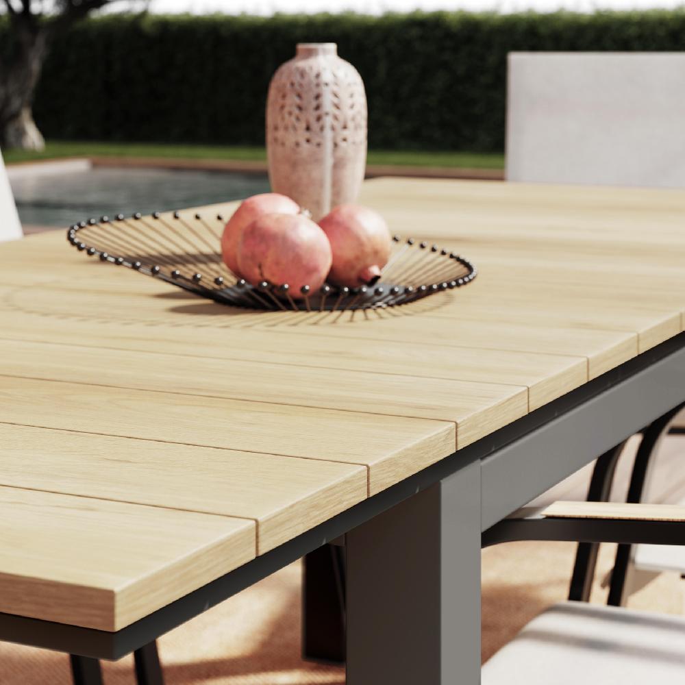 Mesa De Jardín Extensible De Aluminio Capri Gris De 156/220x74x90 Cm