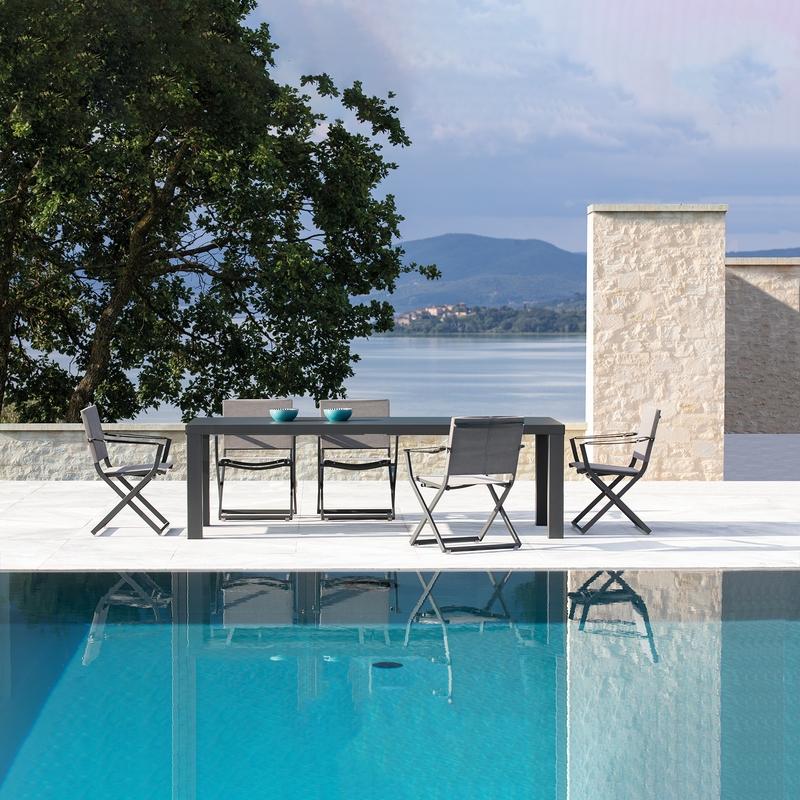 Mesa De Jardín Extensible De Metal "Sofy" 250/400x90 Cm 75h Gris