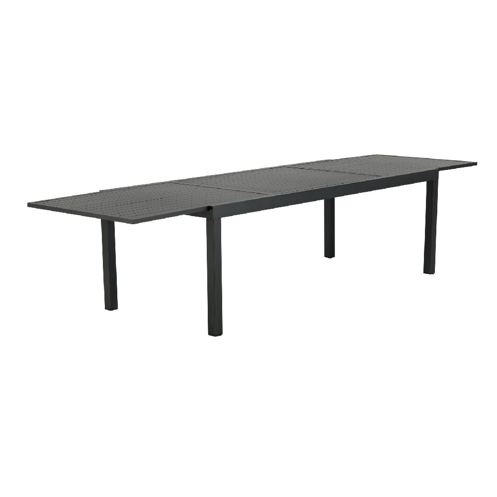 Mesa de jardín extensible NATERIAL Athena de aluminio gris de 224/336x75x100 cm