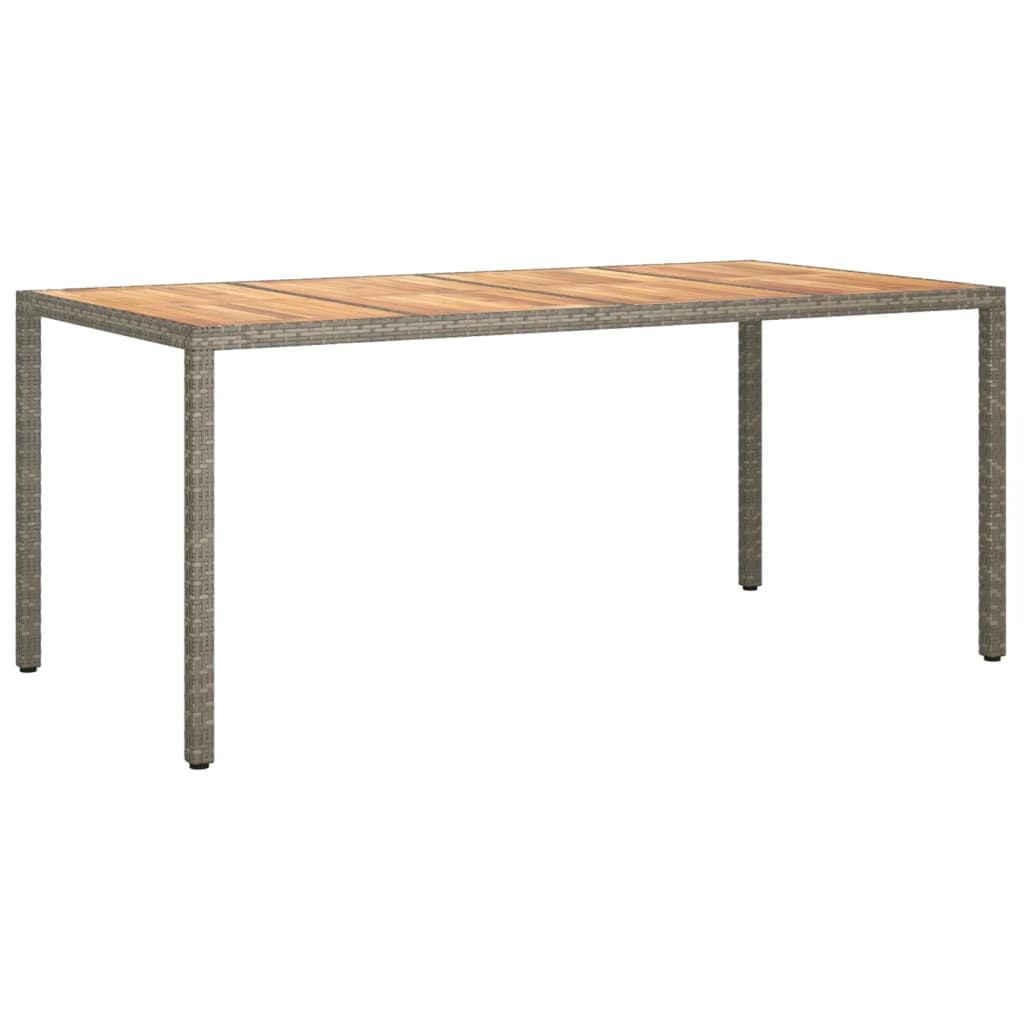 Mesa De Jardín Madera Acacia Ratán Sintético 190x90x75 Cm