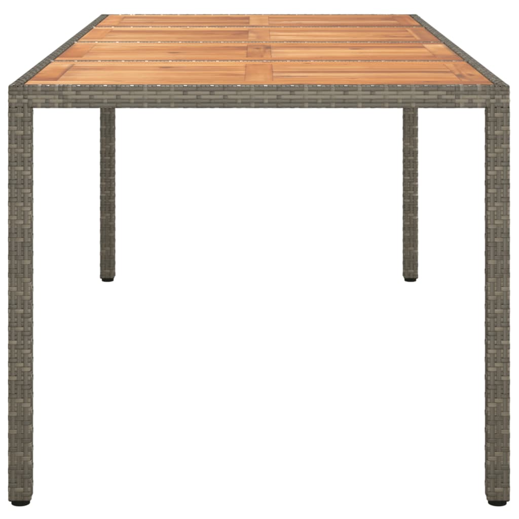 Mesa De Jardín Madera Acacia Ratán Sintético 190x90x75 Cm