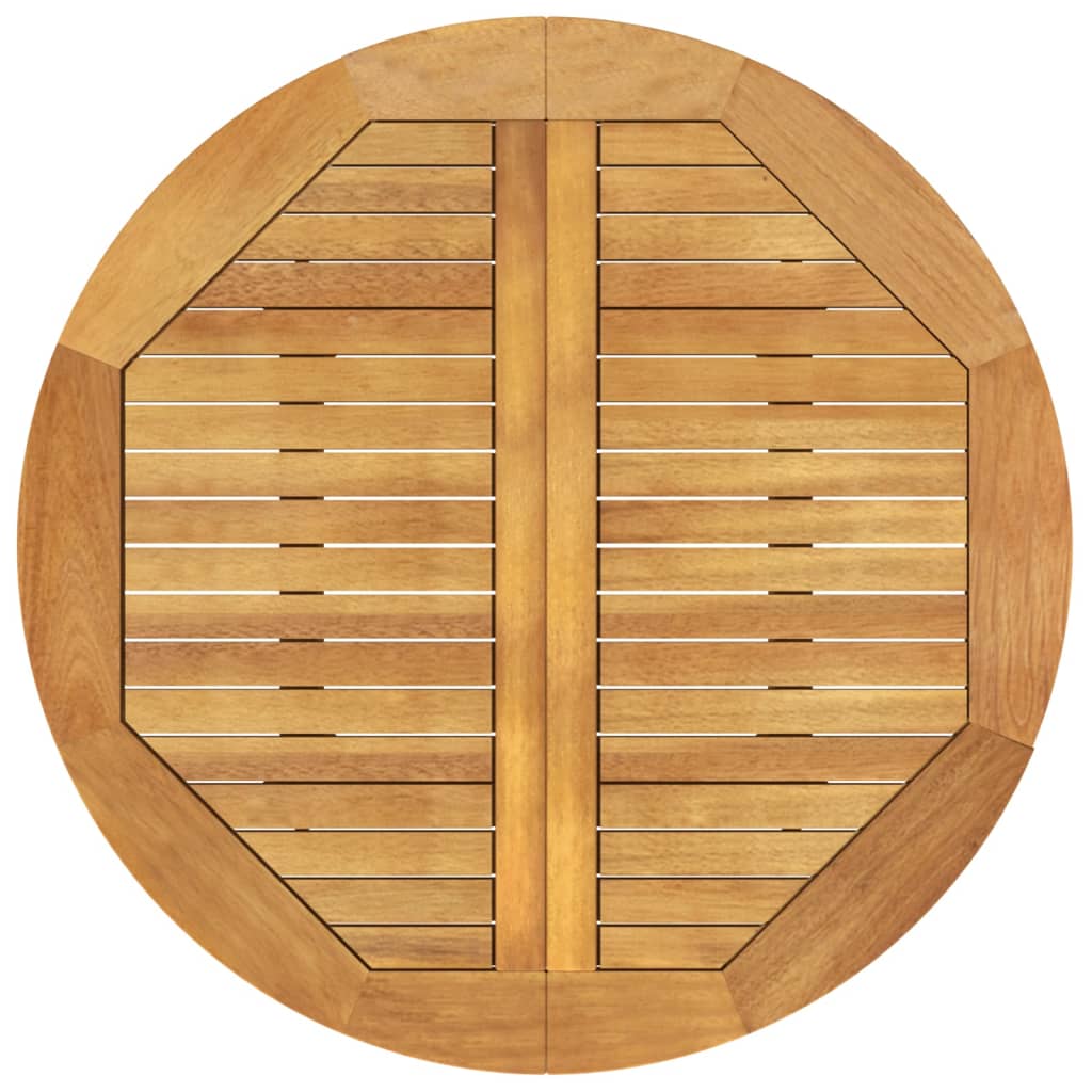 Mesa De Jardín Madera Maciza De Acacia Ø85x75 Cm