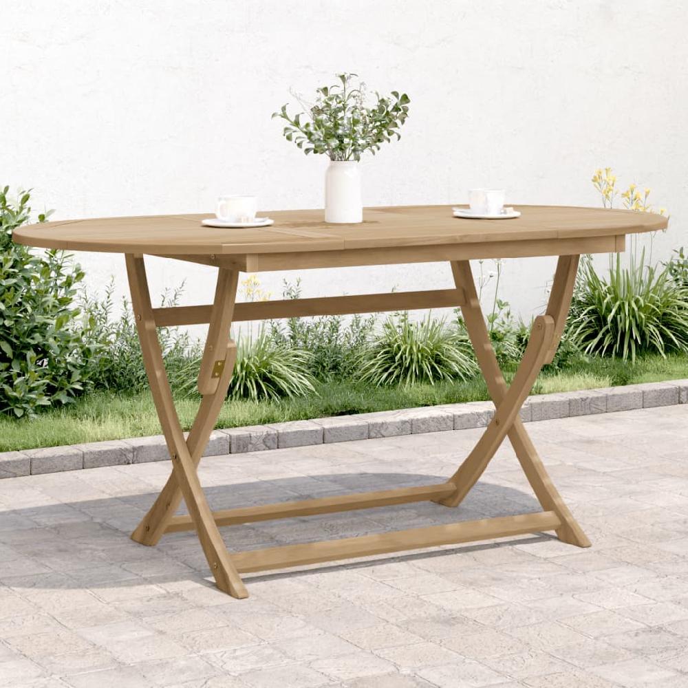 Mesa De Jardín Mesa Para Exteriores Mesa De Patio Plegable Madera Maciza De Acacia 160x85x75 Cm CFW86699