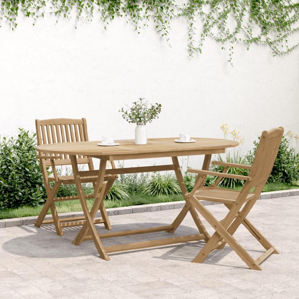 Mesa De Jardín Mesa Para Exteriores Mesa De Patio Plegable Madera Maciza De Acacia 160x85x75 Cm CFW86699