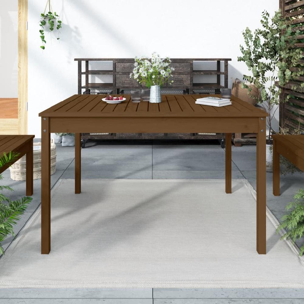 Mesa De Jardín Mesa Para Exteriores Mesa De Patio Madera Maciza Pino Marrón Miel 121x82 5x76 Cm CFW13576