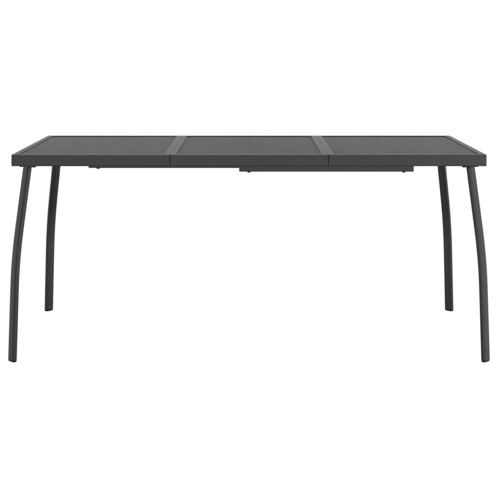 Mesa De Jardín Mesa Para Exteriores Mesa De Patio Malla De Acero Gris Antracita 165x80x72 Cm CFW56845