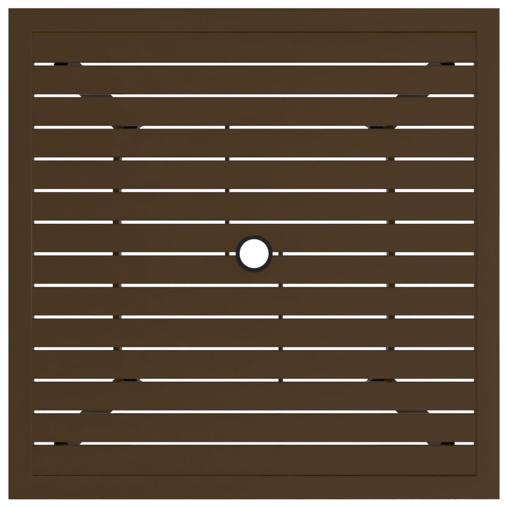 Mesa De Jardín Mesa Para Exteriores Mesa De Patio De Acero Marrón 81 5x81 5x72 Cm CFW74971