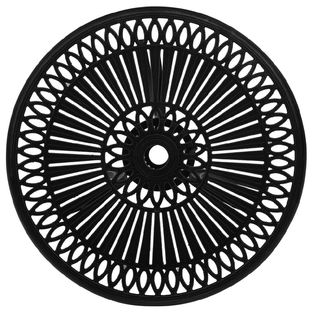 Mesa De Jardín Mesa Para Exteriores Mesa De Patio Aluminio Fundido Negro 62x62x65 Cm CFW86664