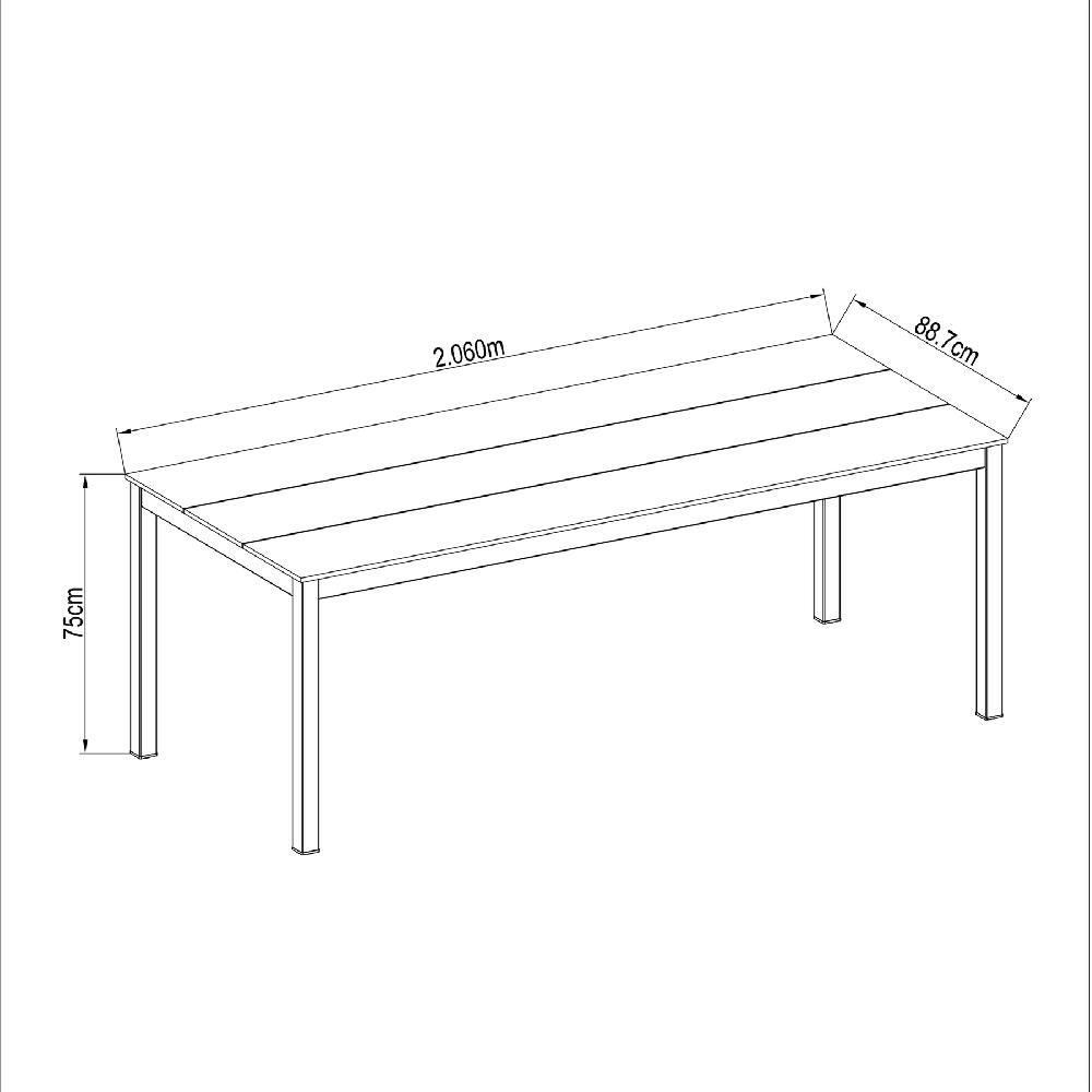 Mesa De Jardín NATERIAL Dora II Fix De Aluminio De 89x75x206 Cm
