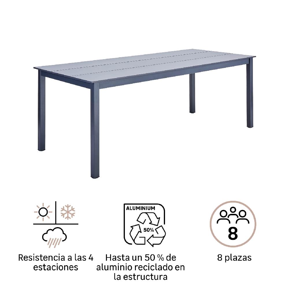 Mesa De Jardín NATERIAL Dora II Fix De Aluminio De 89x75x206 Cm