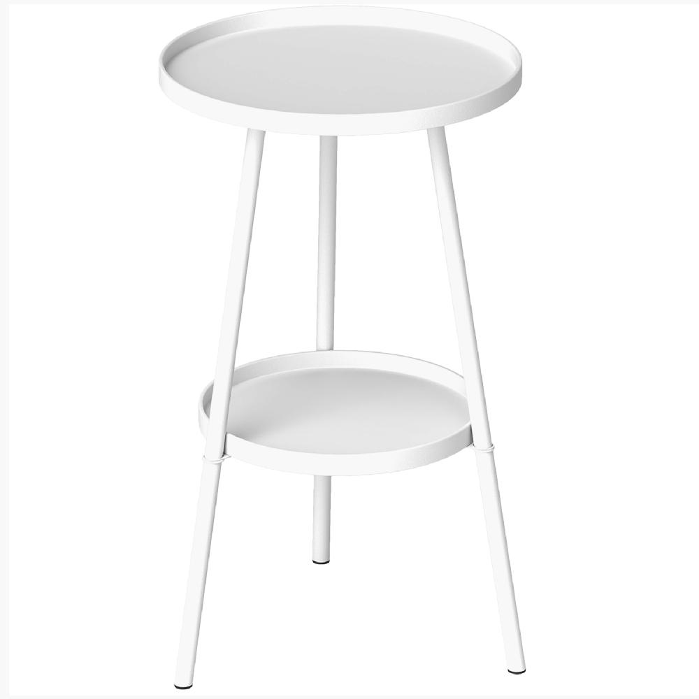 Mesa de Jardín Outsunny Metal Blanco 32x32x51 cm 84G-573V00WT