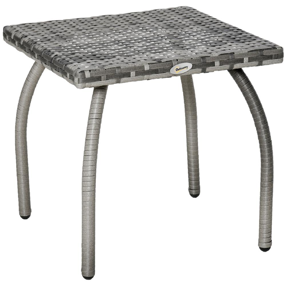 Mesa de Jardín OUTSUNNY PE Metal Gris 45x45x44 cm 867-084V01GY