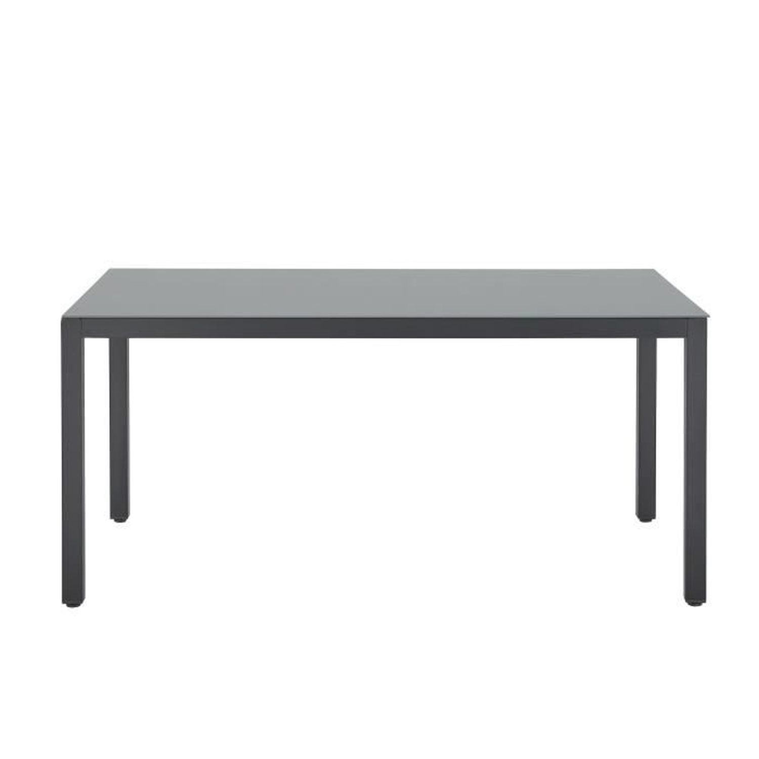 Mesa de jardín para 6 personas Estructura de aluminio Tapa de cristal templado fijada con ventosas 160 x 72 x 90 cm