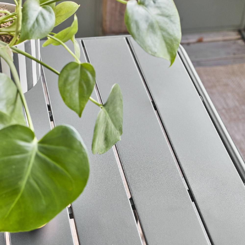 Mesa De Jardín Plegable De Metal 140cm Amelia 140cm Antracita 141.2x80x72.5 Cm