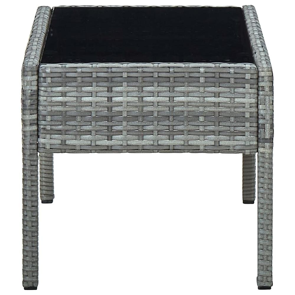 Mesa De Jardín Ratán Sintético Gris 75x40x37 Cm