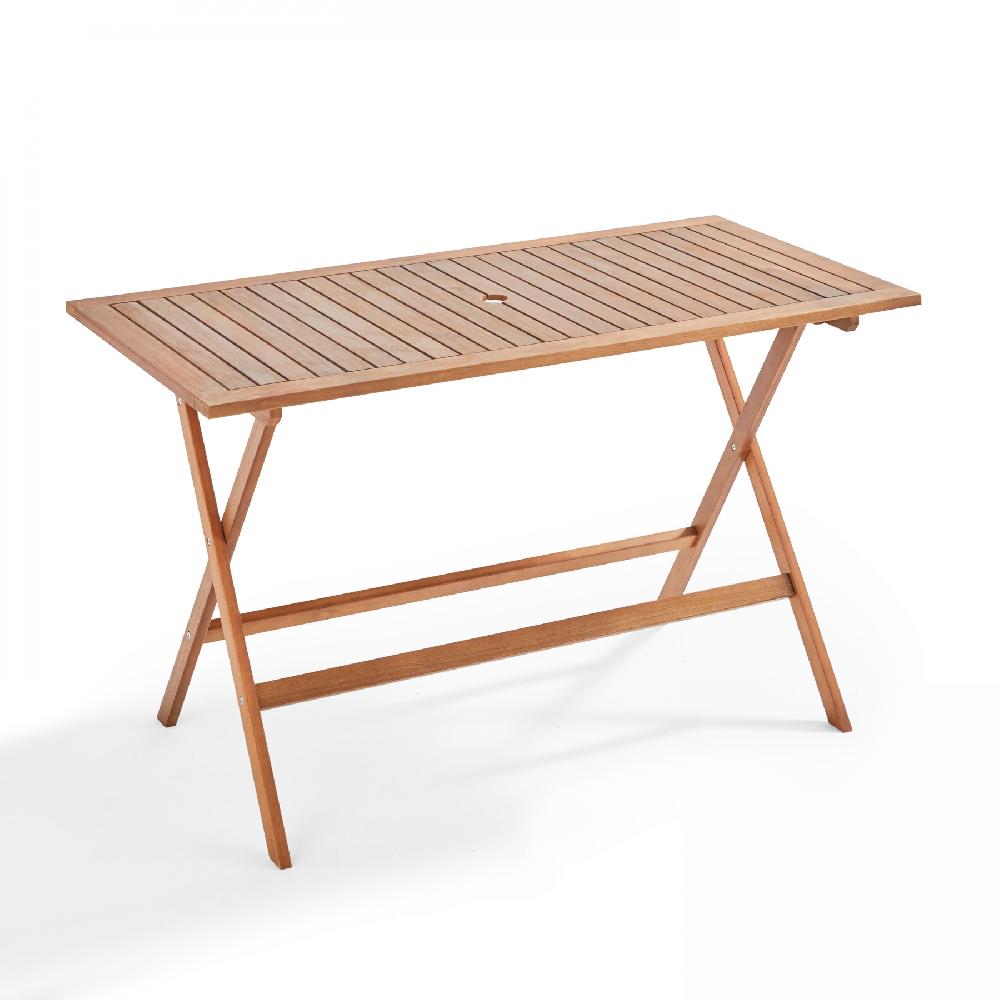 Mesa de jardín rectangular de madera de eucalipto
