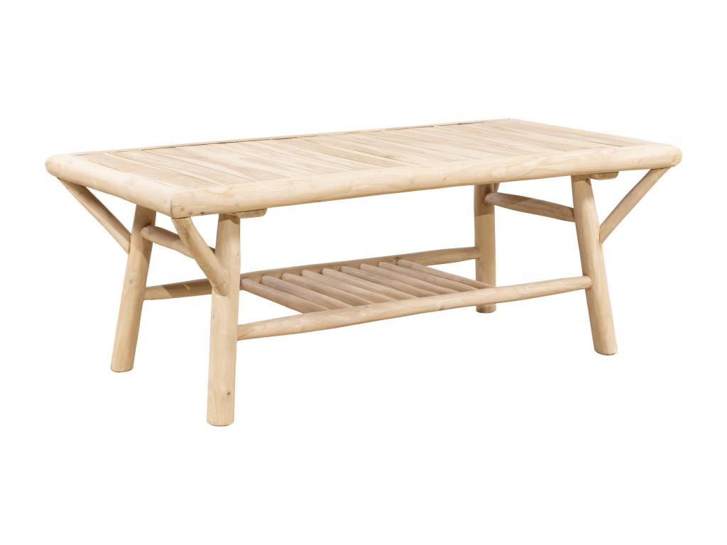 Mesa de jardín rectangular de teca L.120 cm - Natural claro - TULUM de MYLIA