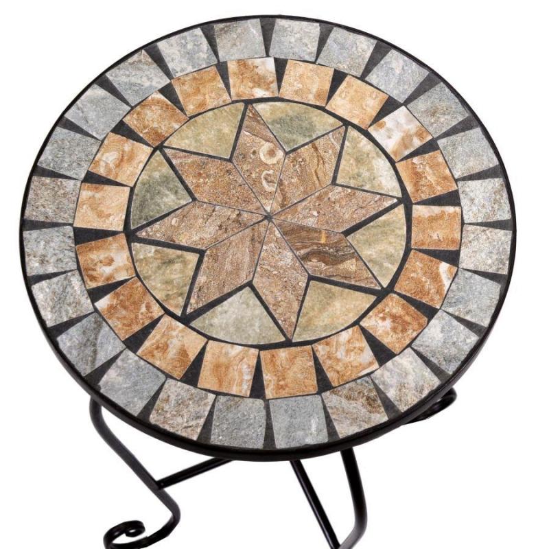 Mesa De Mosaico De Metal Urbino Con 2 Sillas