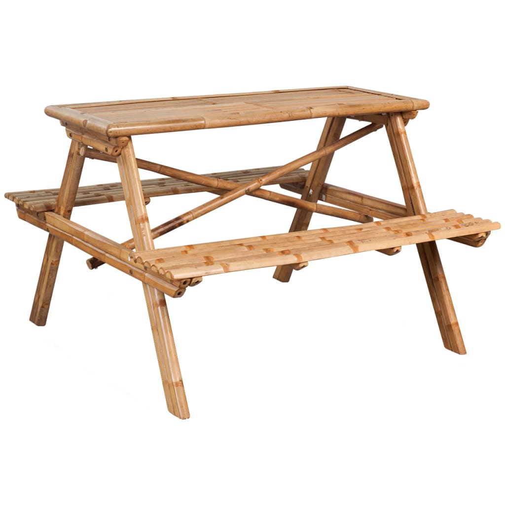 Mesa De Picnic 115x115x81 Cm Bambú