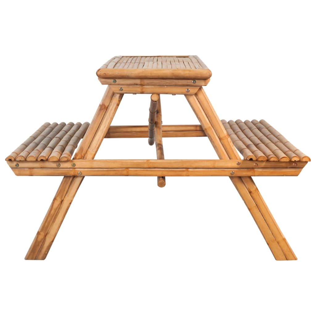 Mesa de picnic 115x115x81 cm Bambú