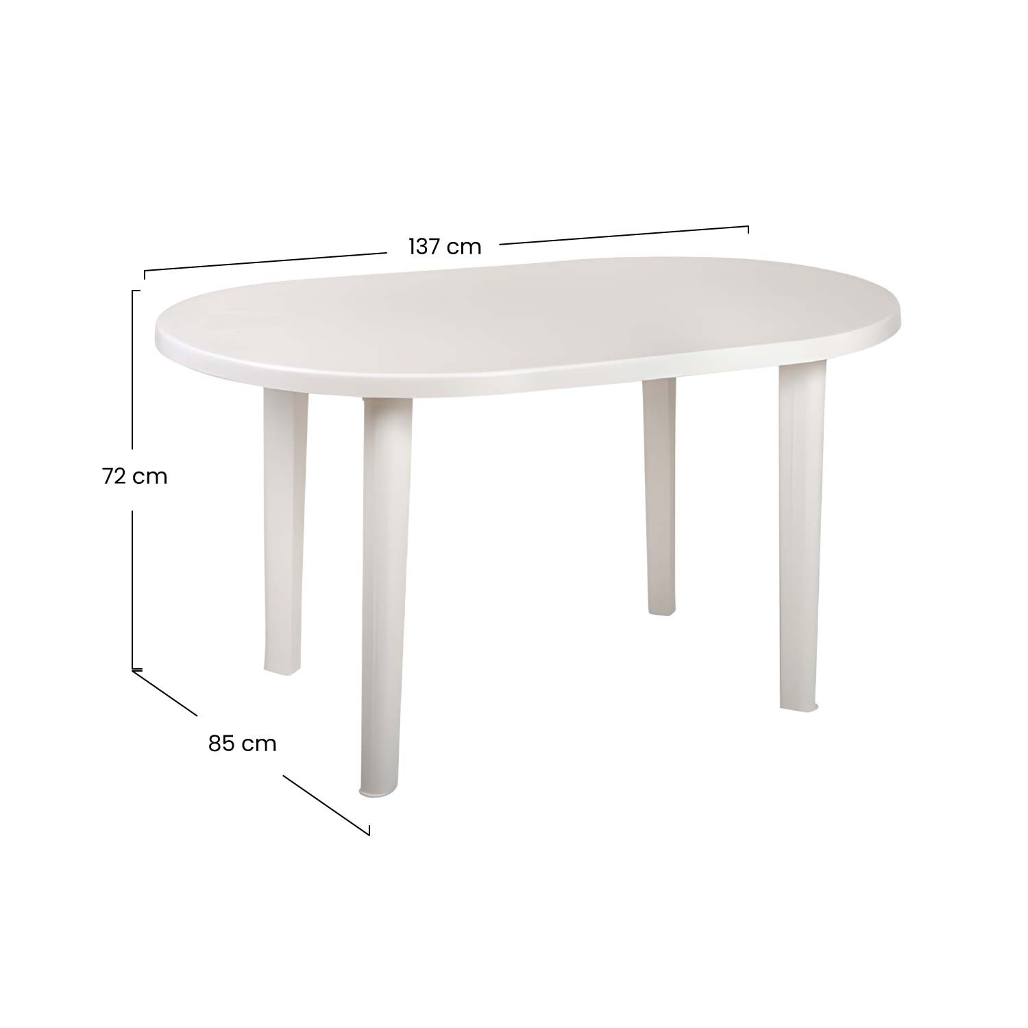 Mesa De Resina Oval Breeze 137x85x72cm O91