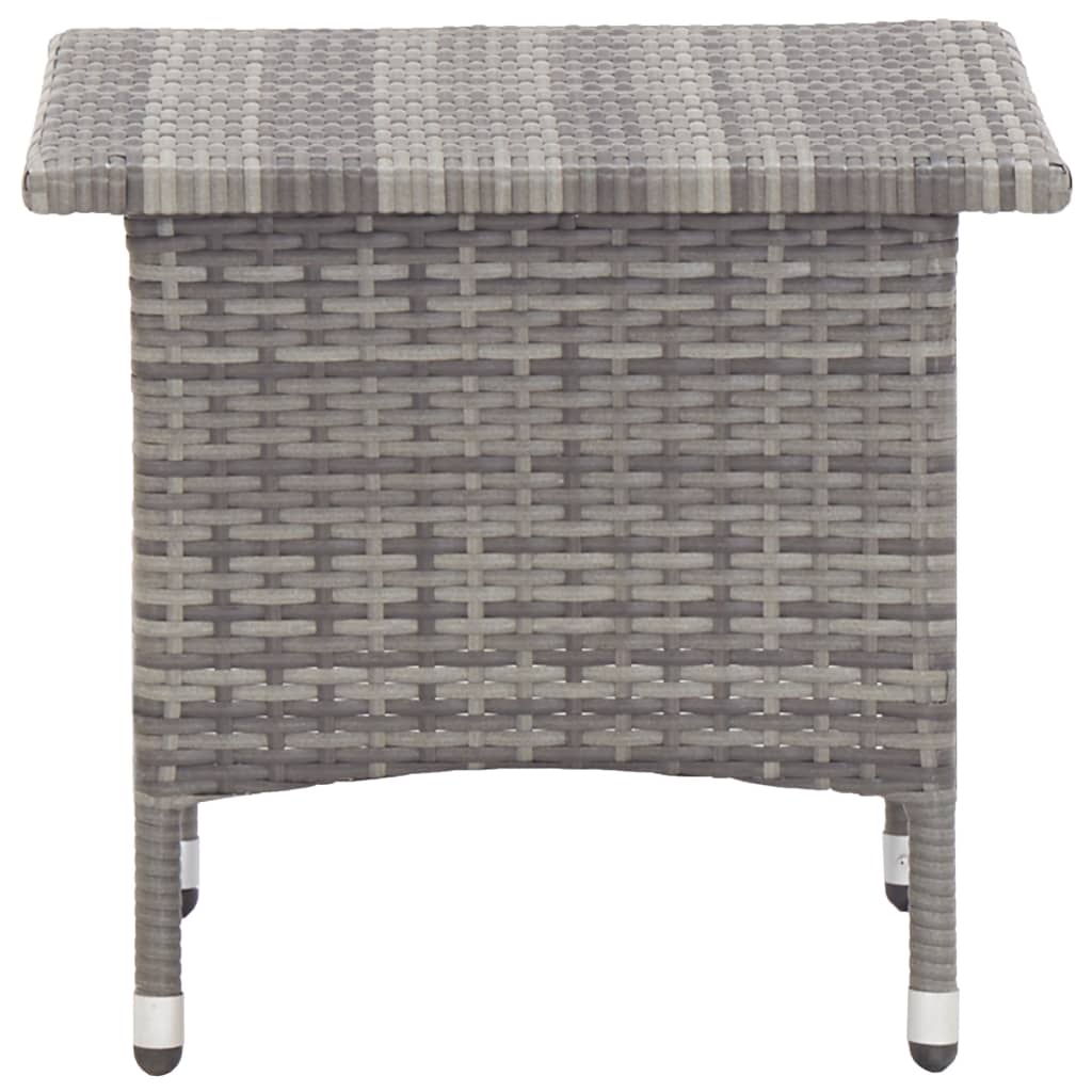 Mesa de té Gris 50x50x47 cm Resina mimbre