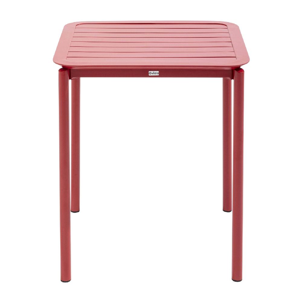 Mesa De Terraza Cuadrada (70x70cm) Rojo Oscuro
