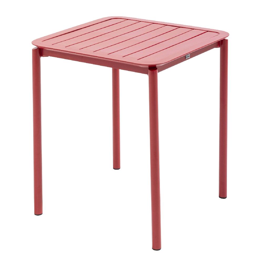 Mesa de terraza cuadrada (70x70cm) rojo oscuro