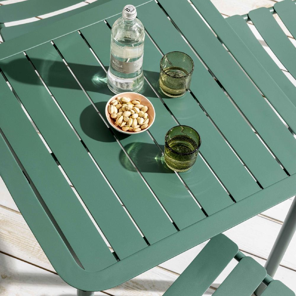 Mesa De Terraza Cuadrada (70x70cm) Verde Oscuro