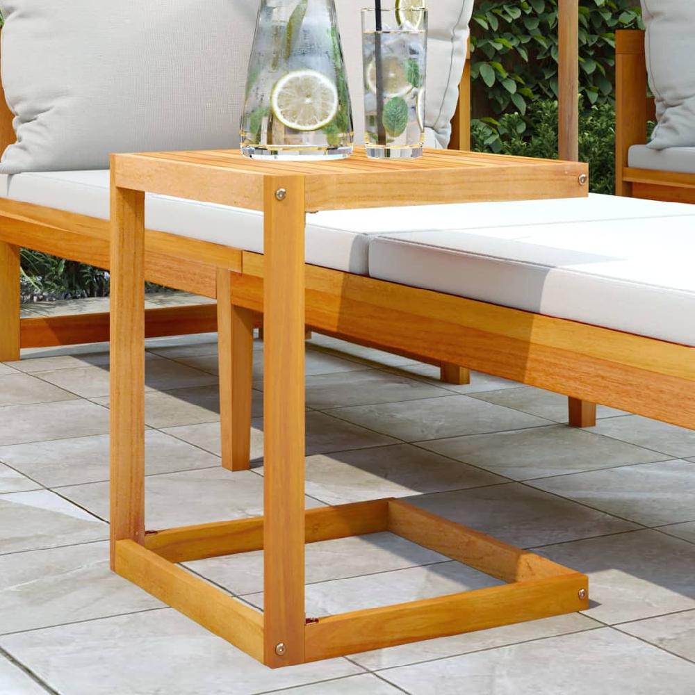 Mesa en forma de C 42x40x50 cm madera maciza de acacia