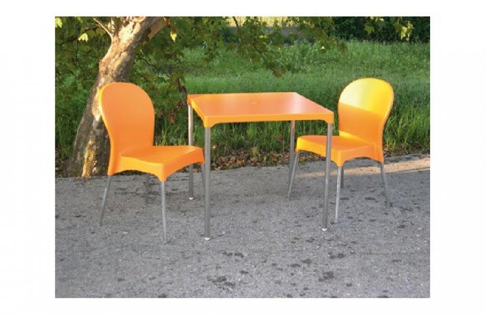 Mesa ermes naranja 75x75
