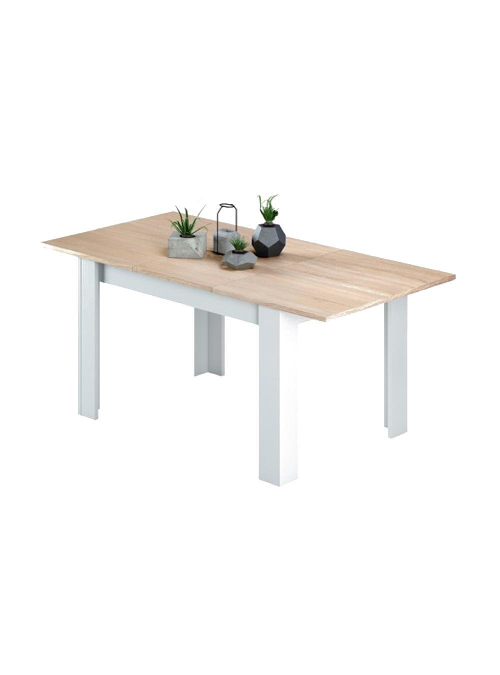 Mesa Extensible Abudula Consola Extensible Para Comedor Mesa De Cocina Abatible Con Extensión 140/190x90h78 Cm Roble Y Blanco