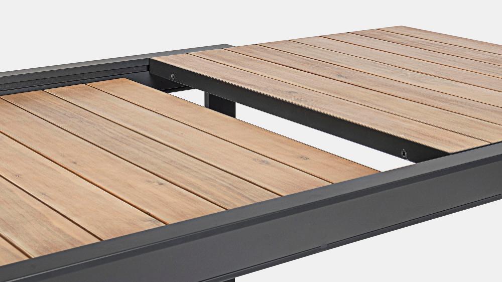 Mesa Extensible Belmar 160-240x100 Natural/Antracita Para Jardín Y Terraza