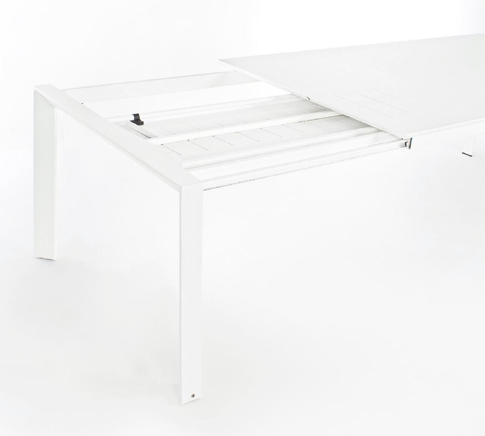 Mesa Extensible "KONNOR" En Aluminio Blanco 200-300x110 Para Jardín Y Terraza