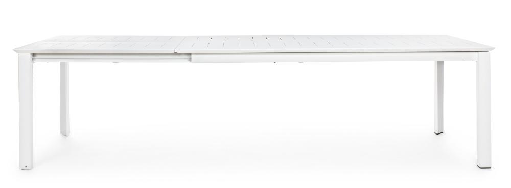 Mesa Extensible "KONNOR" En Aluminio Blanco 200-300x110 Para Jardín Y Terraza