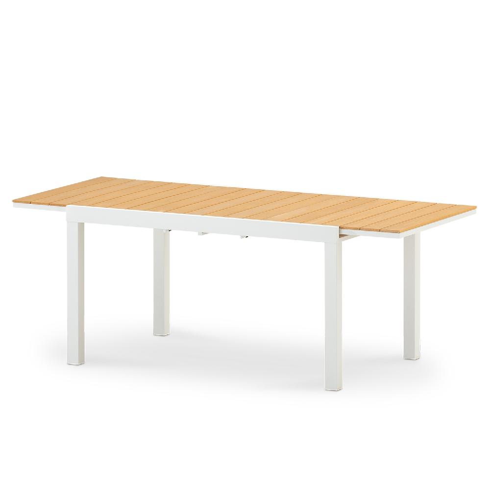 Mesa jardín extensible aluminio blanco 200/140x90 cm y polywood - Osaka