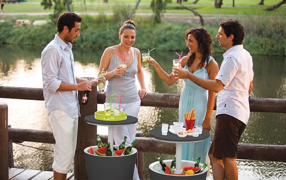 Mesa Multifuncional Portátil Cool Bar Gris