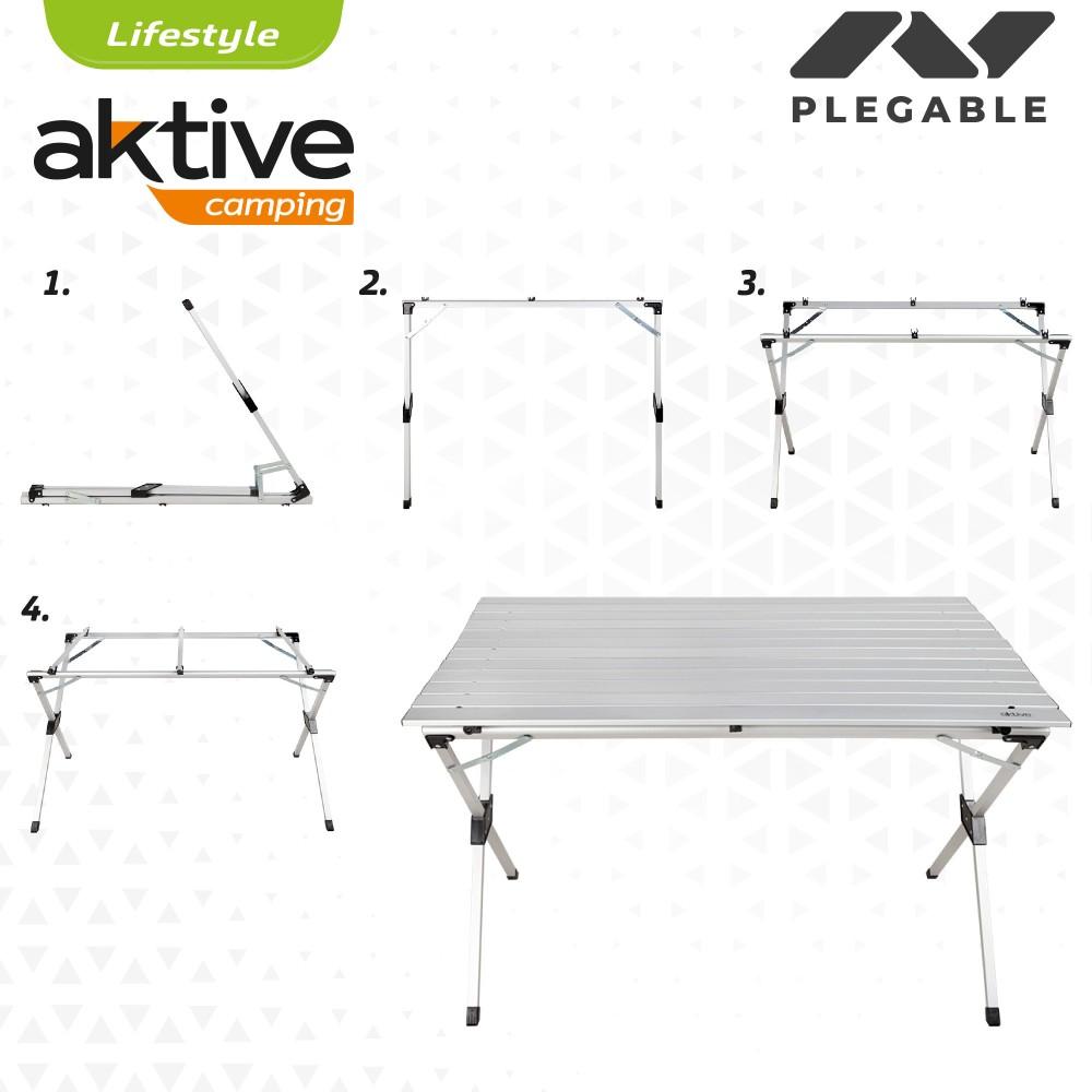Mesa Plegable Aluminio Para Camping Aktive Camping