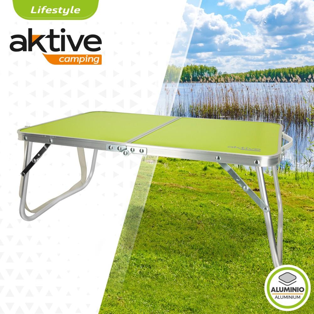 Mesa Plegable Aluminio Verde Aktive