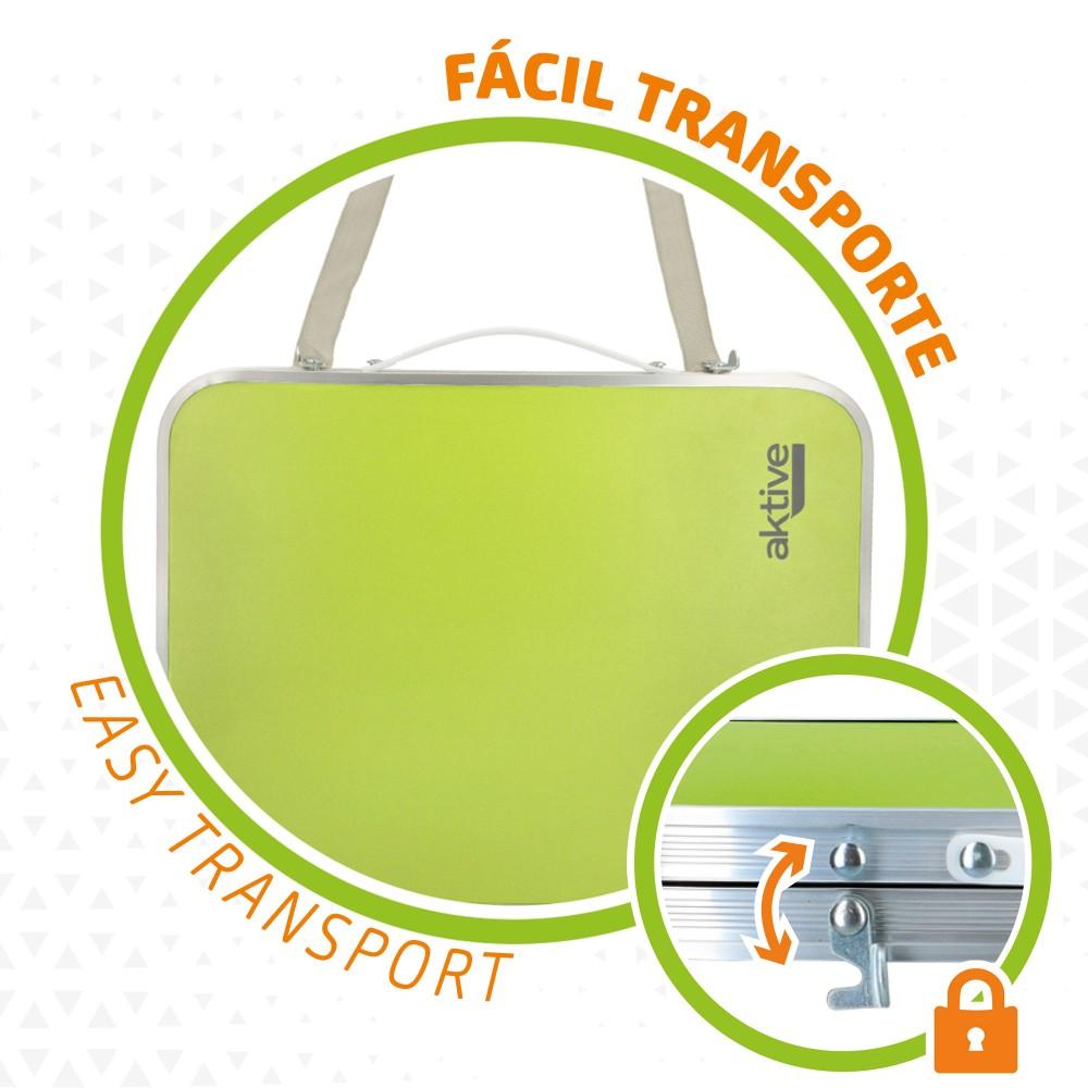 Mesa Plegable Aluminio Verde Aktive