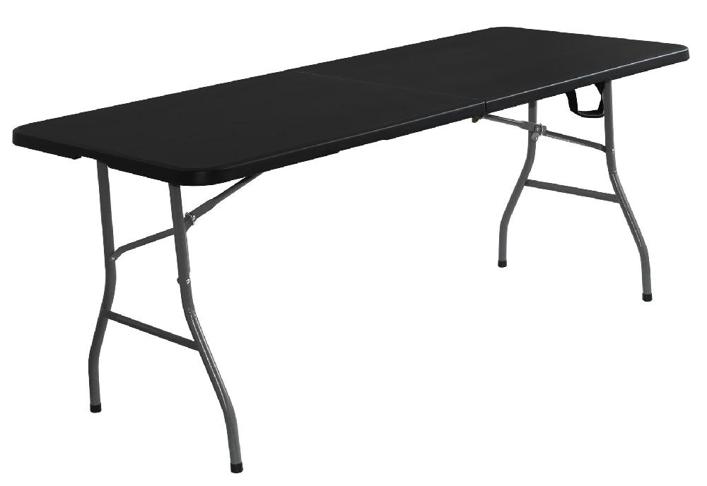 Mesa plegable de jardín de acero Catering negro de 180x74x74 cm