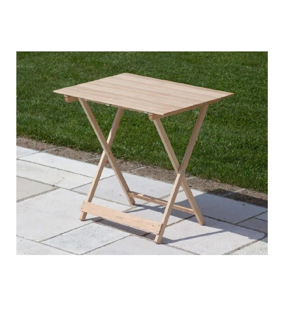 Mesa Plegable De Madera Maciza Para Picnic Jardín Y Camping Cm100x60 75h