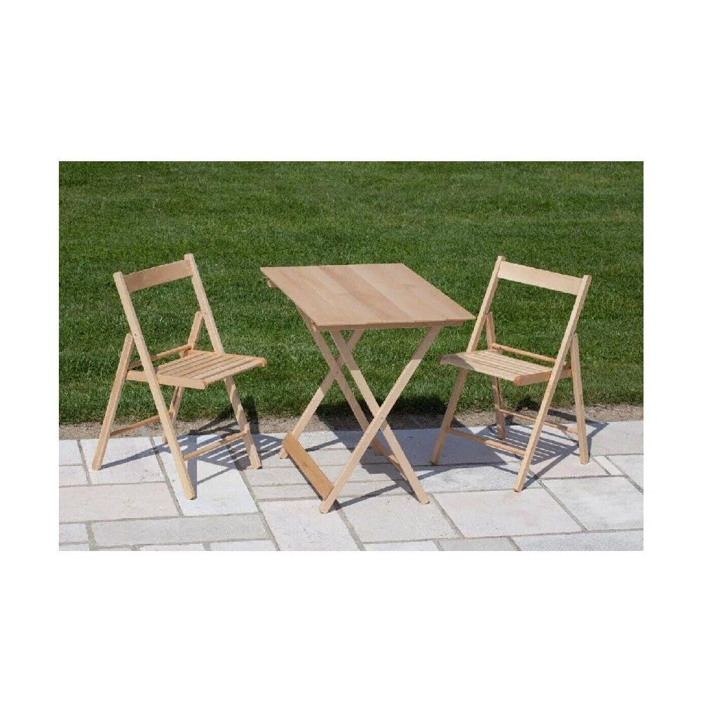 Mesa Plegable De Madera Maciza Para Picnic Jardín Y Camping Cm100x60 75h