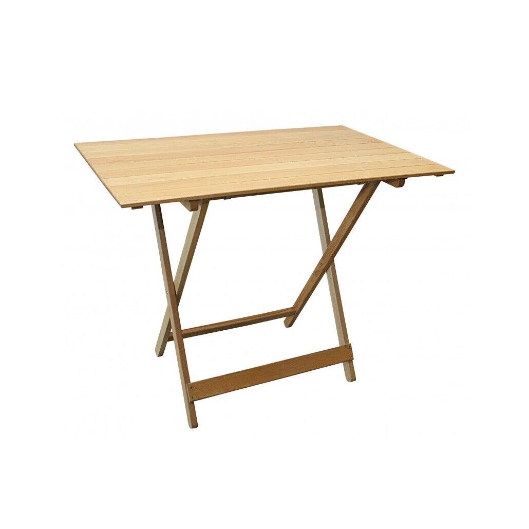 Mesa plegable de madera maciza para picnic jardín y camping cm100x60 75h